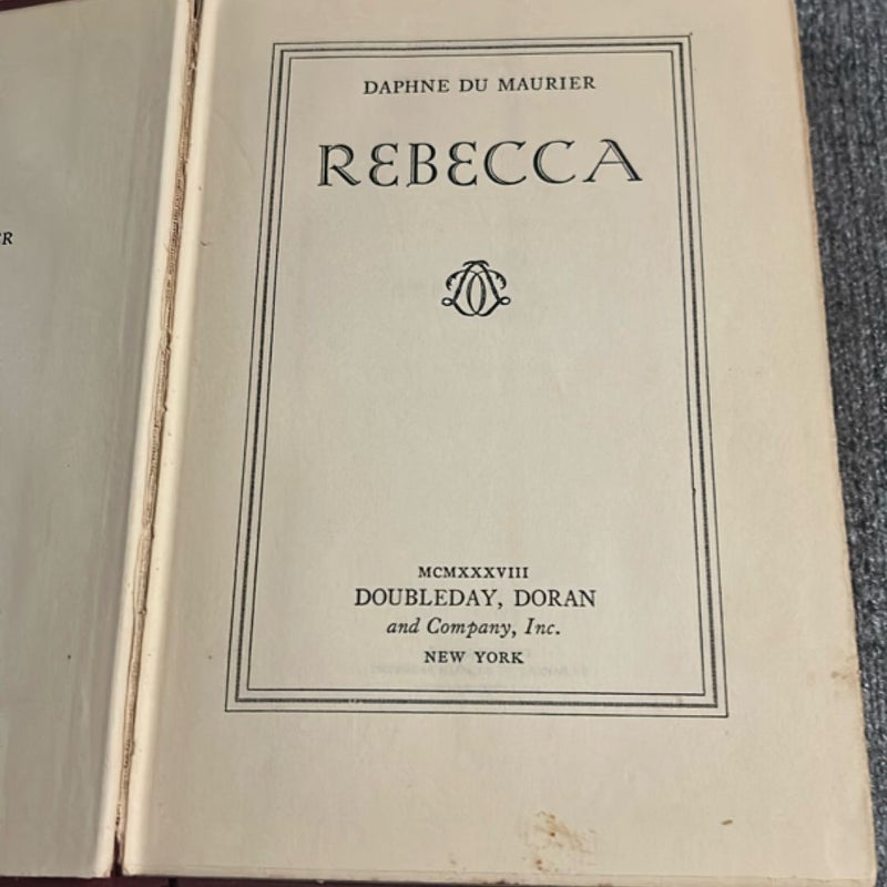 Rebecca 1938 1st Edition Double Day Doran