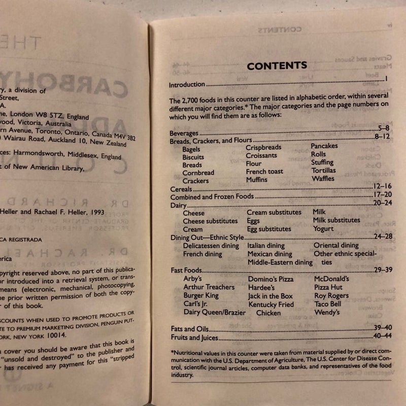 1993 The Carbohydrate Addict’s GRAM COUNTER