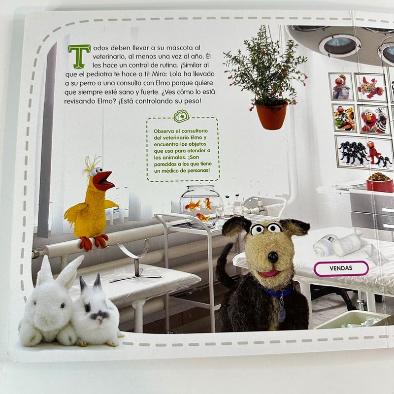 Spanish Plaza Sesamo Los oficios de Elmo Sera Veterinario with Puzzles