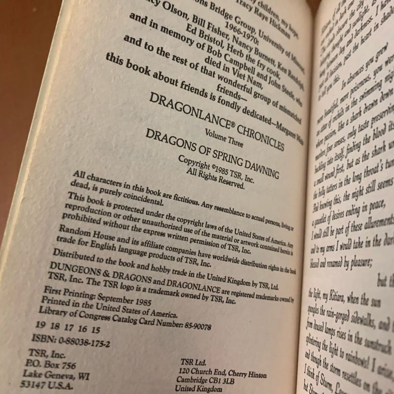 Vintage DragonLance: Dragons of Spring Dawning, Chronicles 3