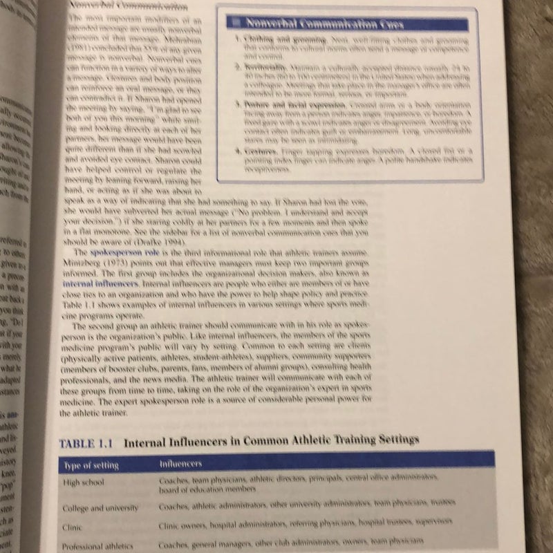 Management Strategies in Athletic Training