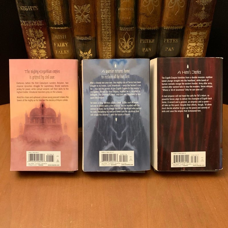DragonLance: Complete Ergoth Trilogy Set: A Warrior’s Journey, The Wizard’s Fate, A Hero’s Justice, All First Edition First Printing