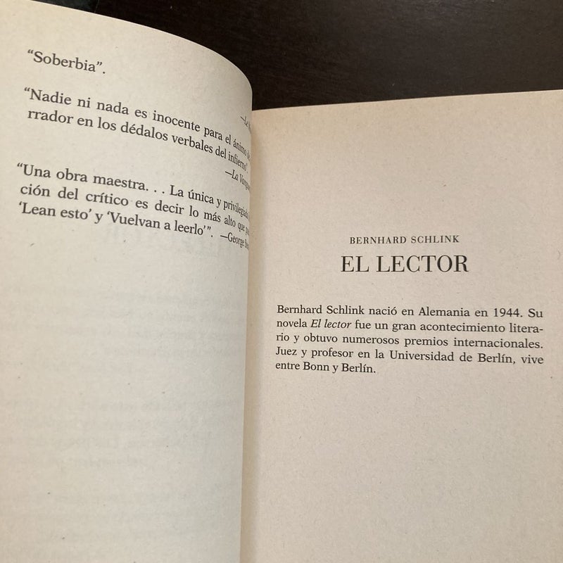 El Lector (Movie Tie-In Edition) / the Reader
