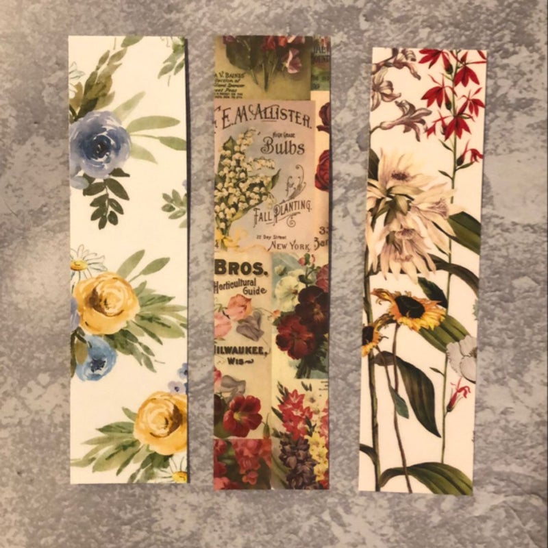 Set of 3 Handmade Bookmarks 