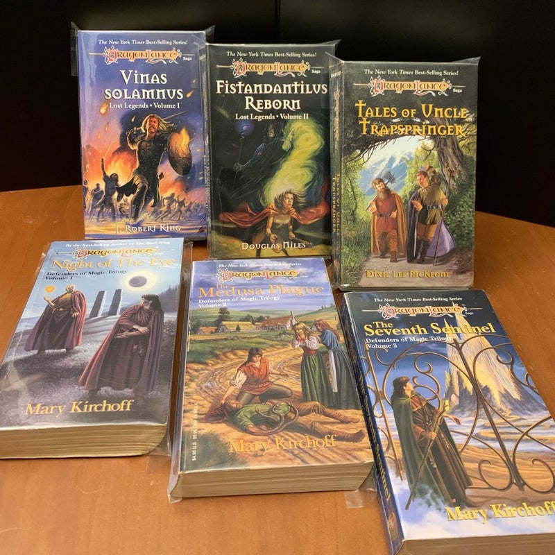 DragonLance: Complete Lost Legends & Defenders of Magic Trilogy Set: Vinas Solamnus, Fistandantilus Reborn, Tales of Uncle Trapspringer, Night of the Eye, The Medusa Plague, The Seventh Sentinel