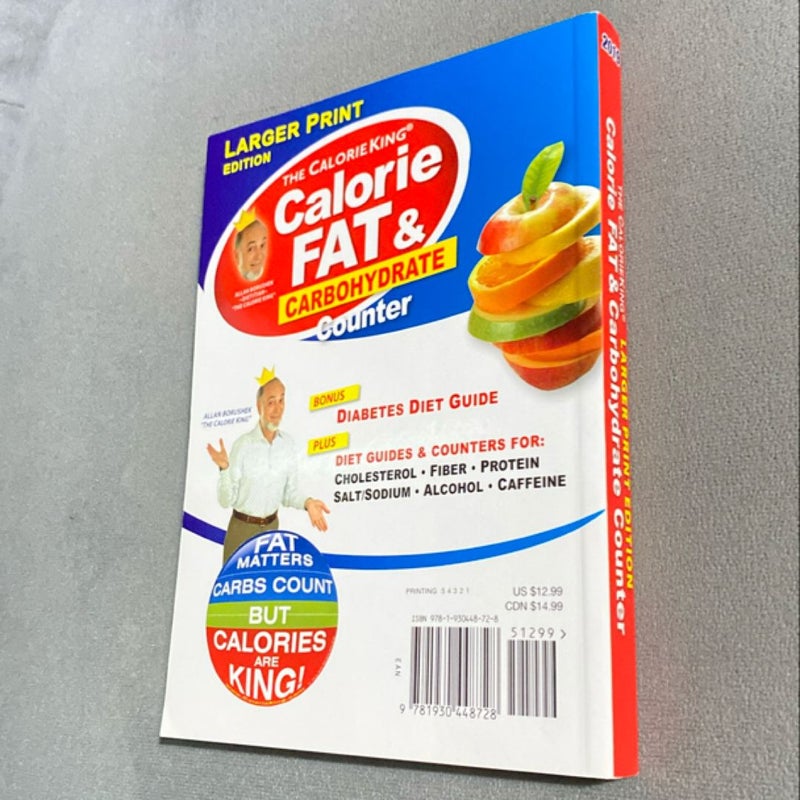 CalorieKing 2019 Larger Print Calorie, Fat and Carbohydrate Counter