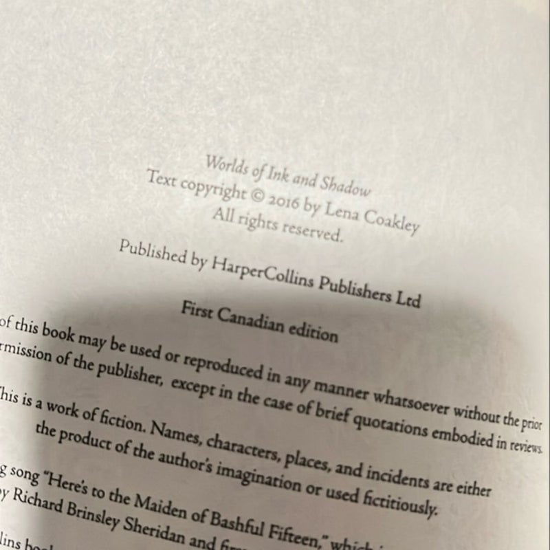Worlds of Ink and Shadow [FIRST CANADIAN EDITION]