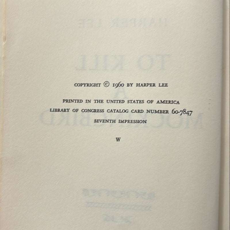 To Kill a Mocking Bird 7th Printing 