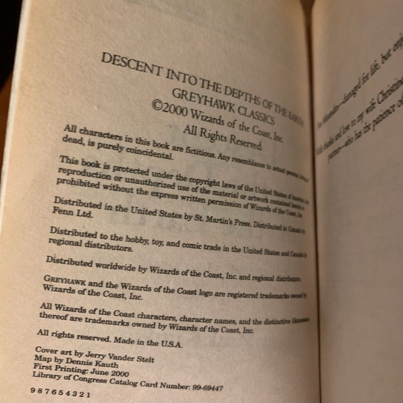 Vintage First Edition Greyhawk: Artifact of Evil, The Price of Power, White Plume Mountain, Descent into the Depths of the Earth