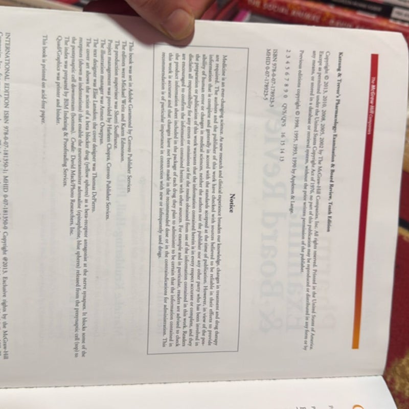 Katzung and Trevor's Pharmacology Examination and Board Review,10th Edition