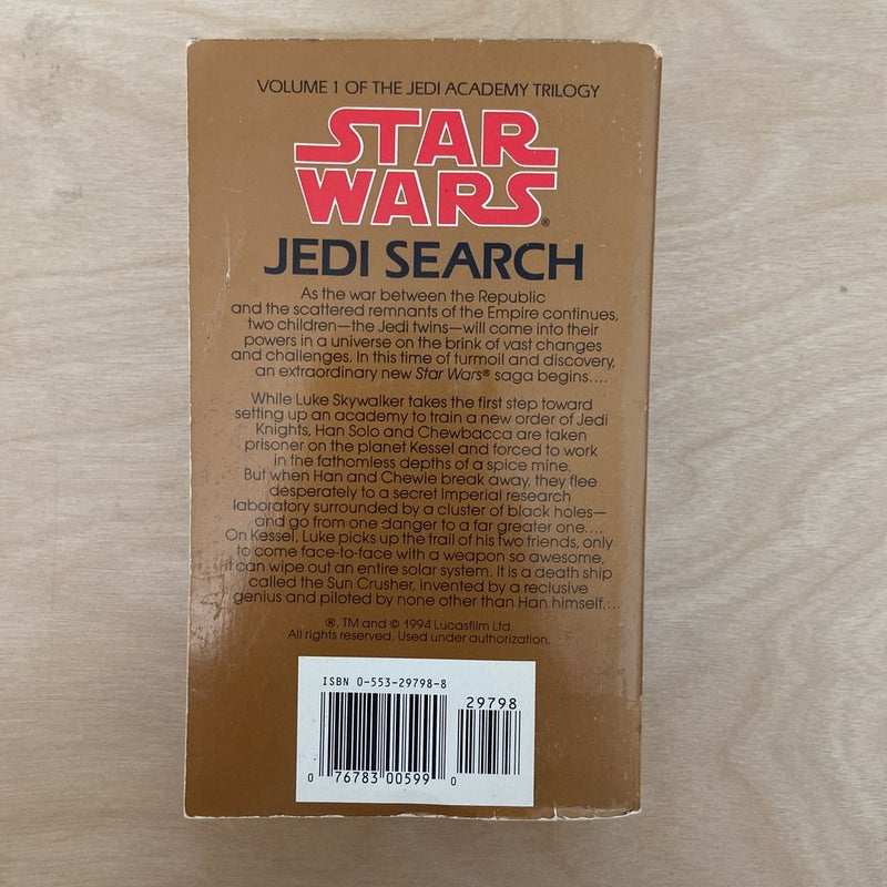 Star Wars Jedi Search (First Edition First Printing-The Jedi Academy Trilogy)