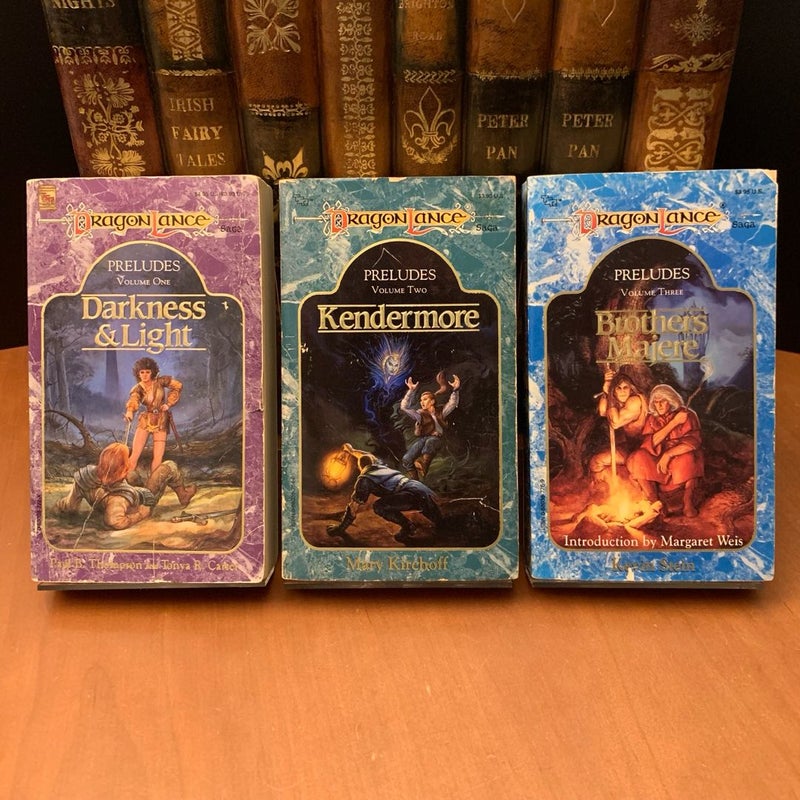 DragonLance: Tales I & Preludes I Trilogy Set: The Magic of Krynn, Kender, Gully Dwarves, and Gnomes, Love and War, Darkness & Light, Kendermore, Brothers Majere