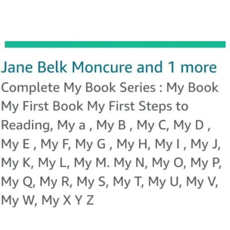 MY FIRST STEPS TO READING~Complete 26 ABC Book Set by Jane Belk Moncure HC