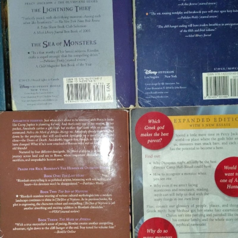 Percy Jackson & Heroes of Olympus 8-Book Lot by Rick Riordan PB Set