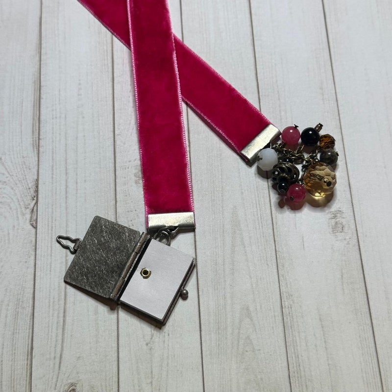 Book charm Velvet Ribbon Handmade Bookmark
