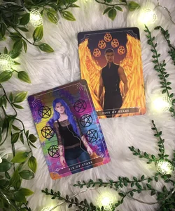 FairyLoot Tarot Cards Five and Six of Stars (Akiva and Karou) Daughter of Smoke & Bone