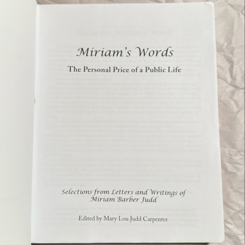 Miriam's Words