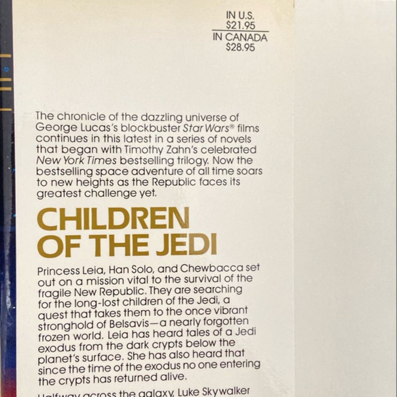 Star Wars Children of the Jedi (First Edition First Printing)