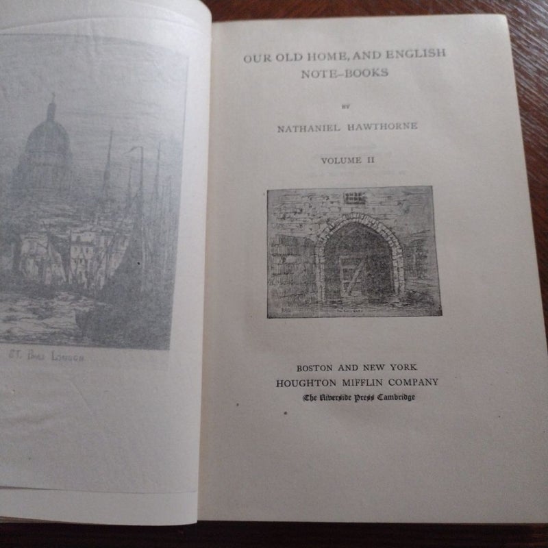 1883 1 AND 2 EDITION OUR OLD HOME AND ENGLISH BOOKS