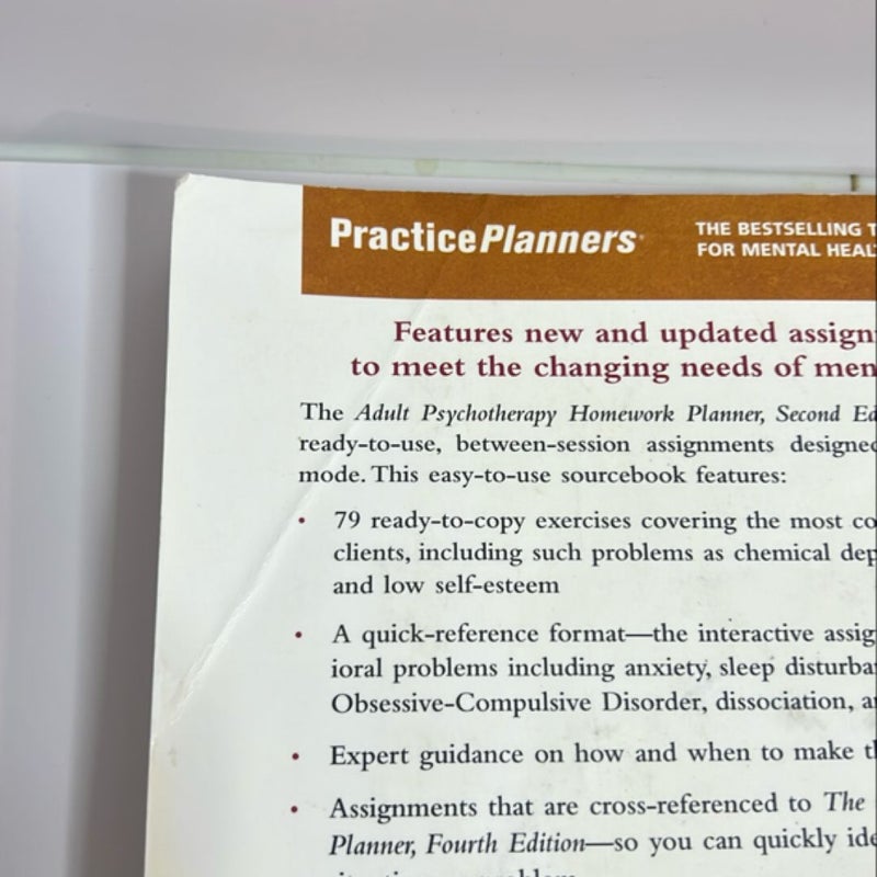 Adult Psychotherapy Homework Planner