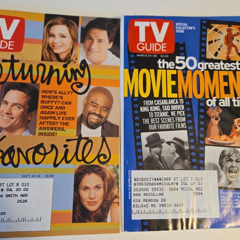 TV Guide 2001 magazines vintage television history fun