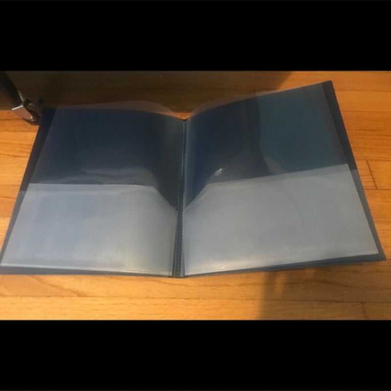 Navy Blue 6-Pocket Multi-Pocket Plastic Folder Book