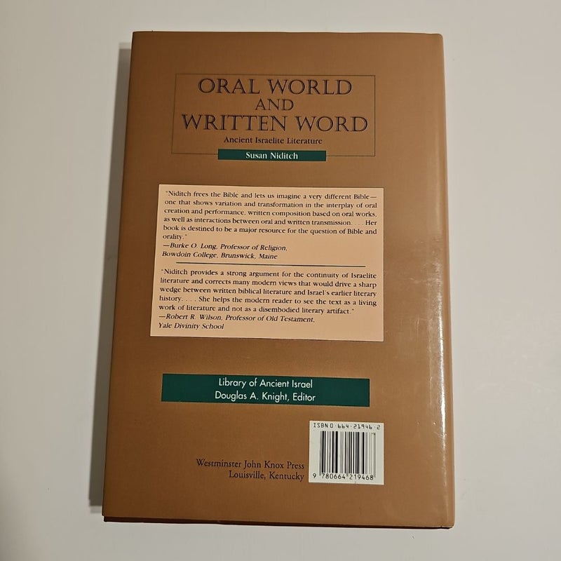 Oral World and Written Word