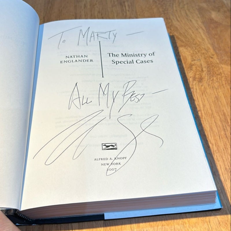 Signed 1st ed./1st * The Ministry of Special Cases