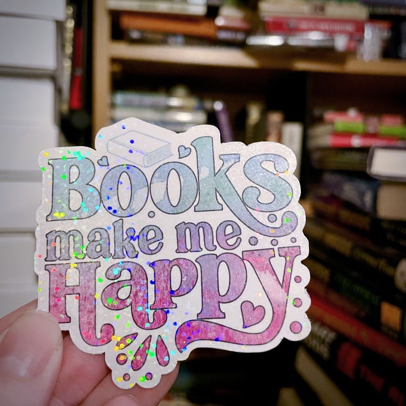 Books Make Me Happy Holographic Magnet