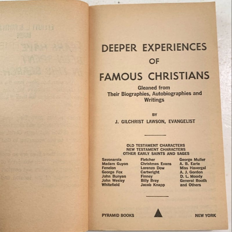 Deeper Experiences of Famous Christians