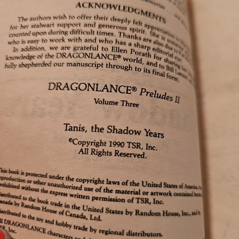 Dragonlance Tanis the Shadow Years
