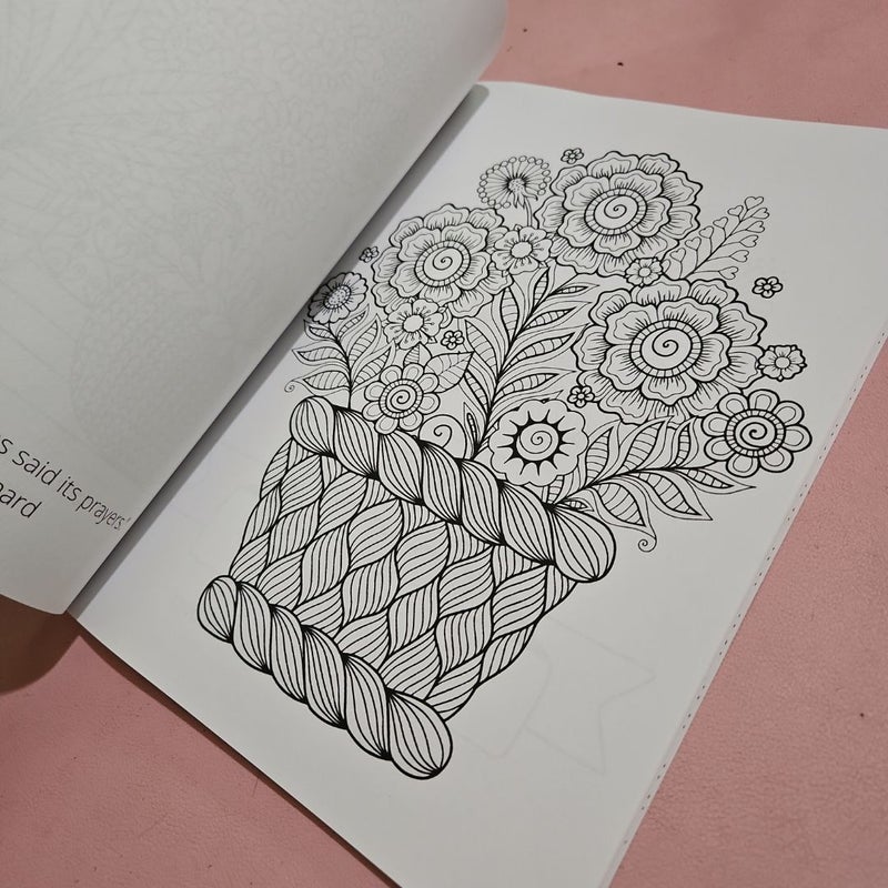 Adult Coloring Book Relaxing Flowers