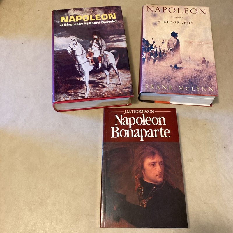  Napoleon Bonaparte Biography 3 Book LOT. Hardback & Paperback HISTORICAL Bundle.