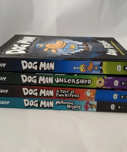 Dog Man Lot of 4: #1, 2, 3, & 10, Cat Kid Sampler & Cards
