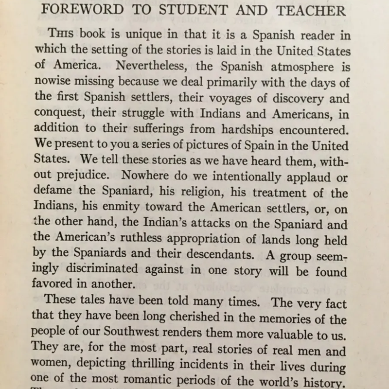 Tales of the Spanish Southwest : Stories of the Spanish rule in California, New Mexico, Arizona and Texas. 1946 Spanish Reader