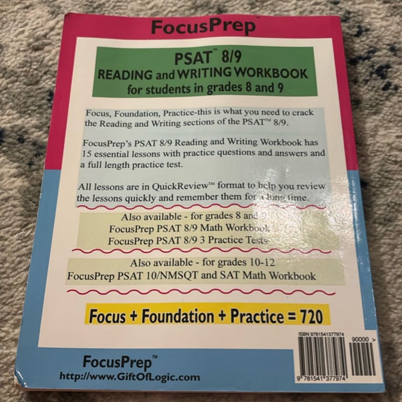 PSAT 8/9 READING and WRITING Workbook
