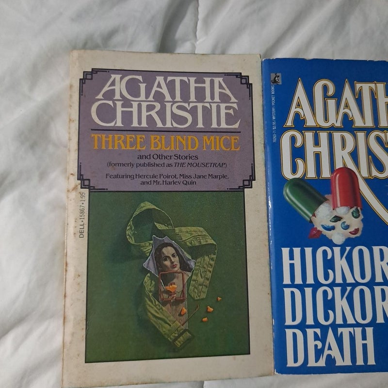 Agatha Christie vintage paperbacks Hickory Dickory Death and Three Blind Mice 1980 1986