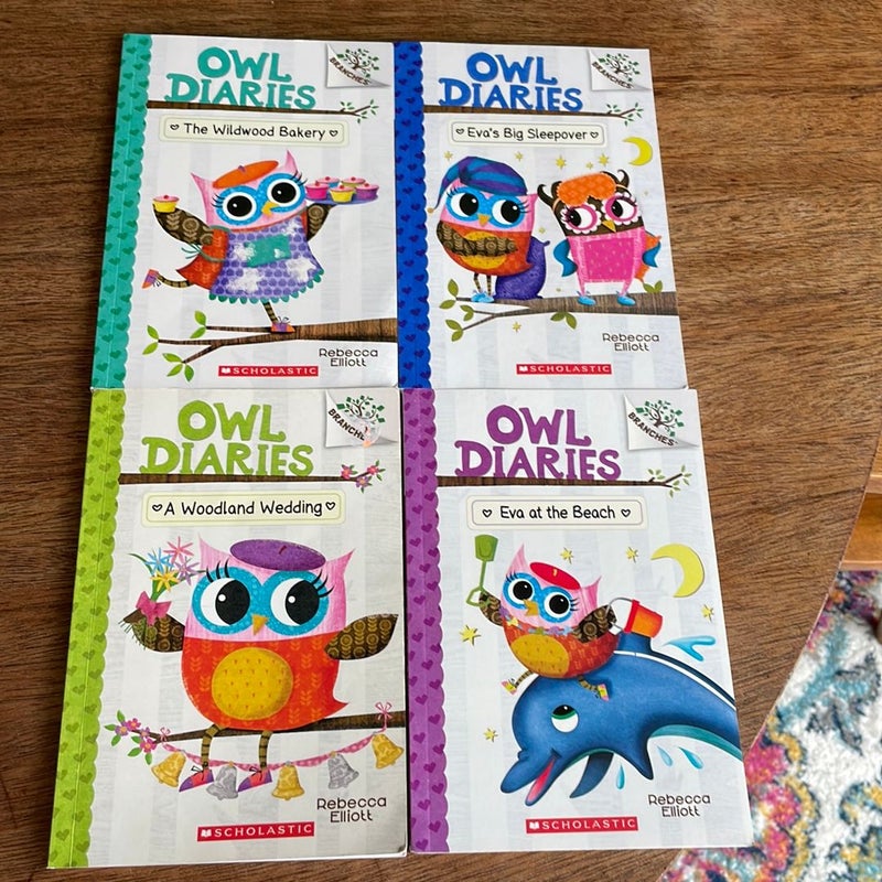 Owl Diaries (#3, 7, 9, 14) / Unicorn Diaries (#6) lot of books 