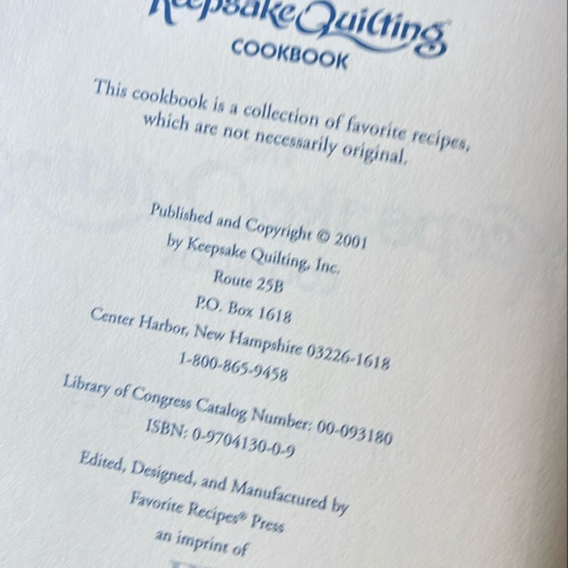 The Keepsake Quilting Cookbook