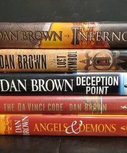 5 Dan Brown Hardback Novels with Robert Langdon