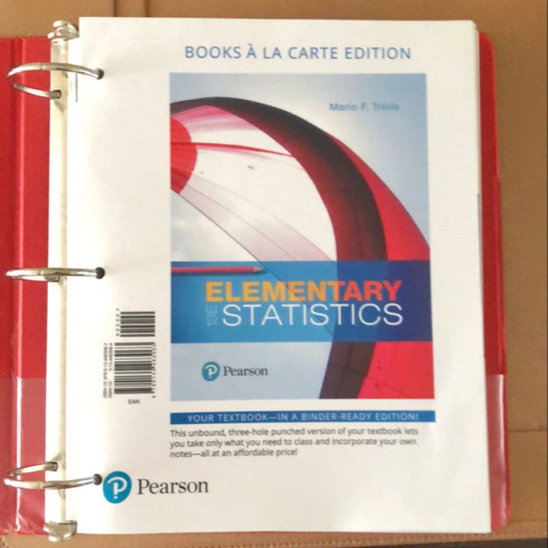 Elementary Statistics, Books a la Carte Edition