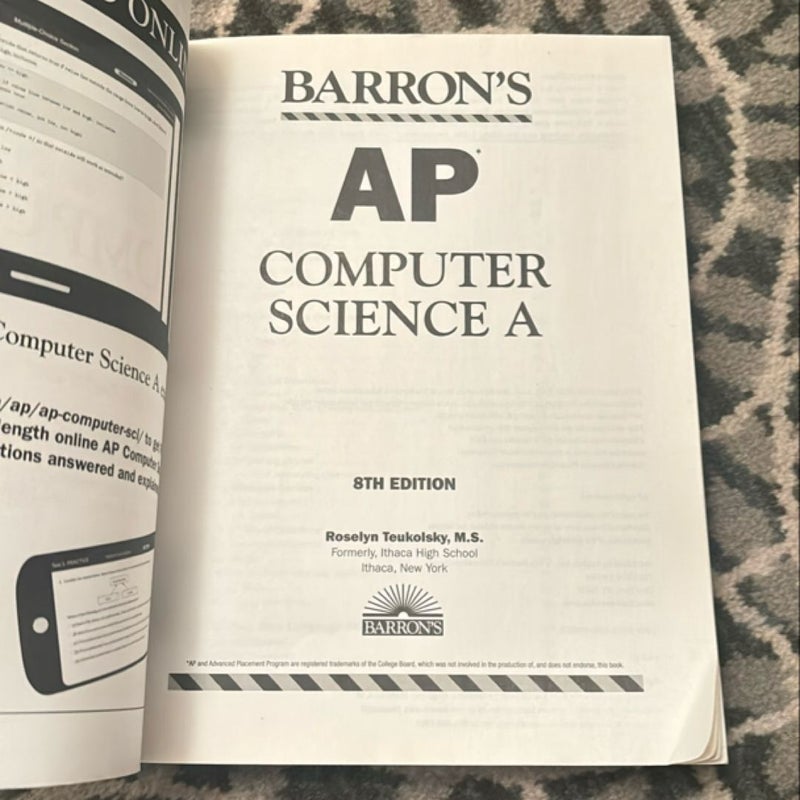 Barron's AP Computer Science a with Online Tests