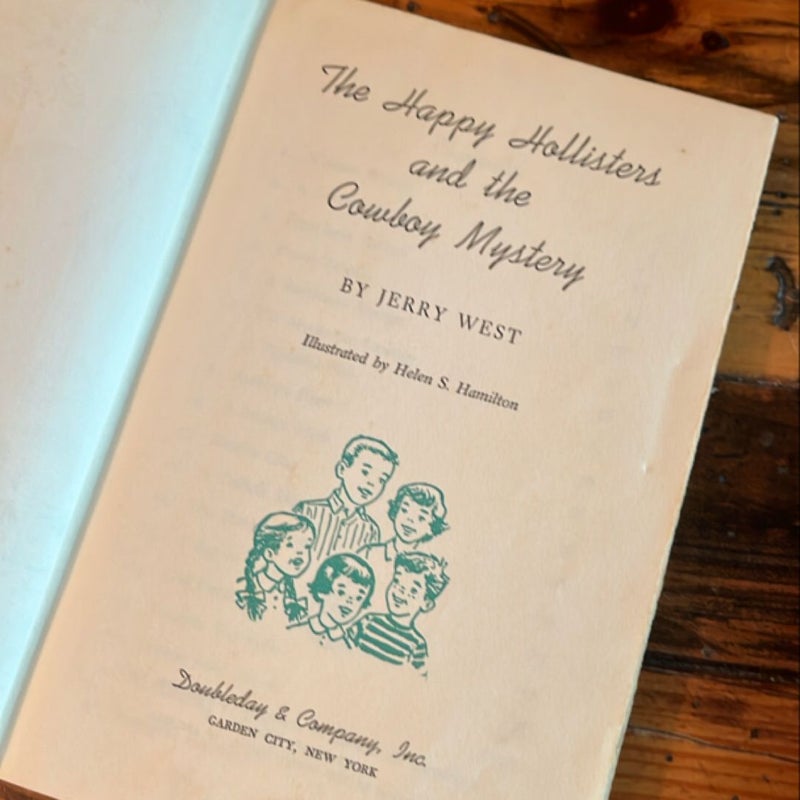 The Happy Hollisters and the Cowboy Mystery Jerry West 1961 Hardcover Red