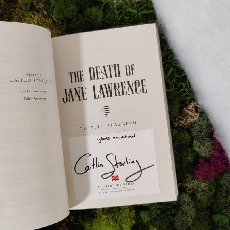 The Death of Jane Lawrence Signed by Author