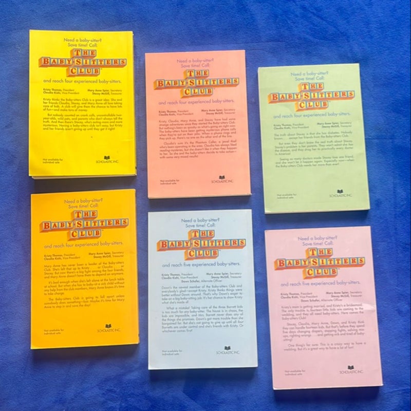 The Baby-Sitters Club Books 1-6 BOOK BUNDLE