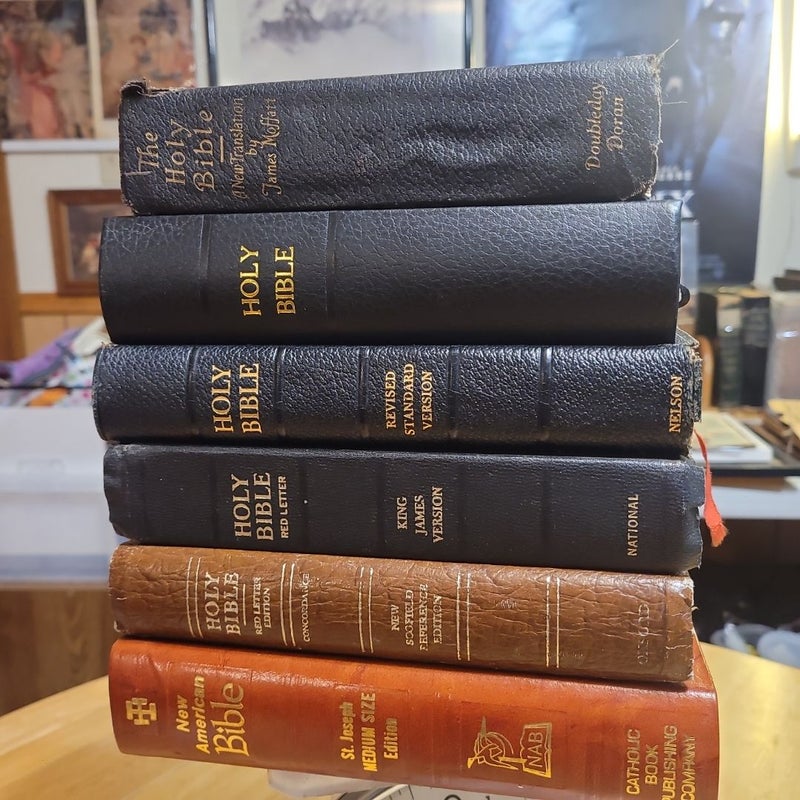 6 bibles. Some very old, vintage 