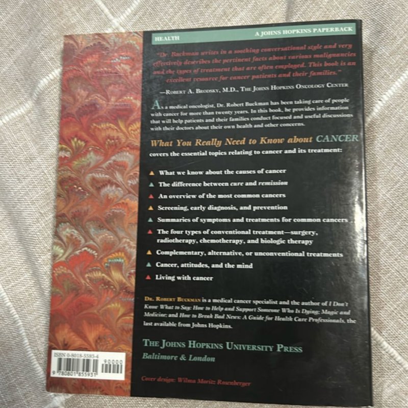 What You Really Need to Know about Cancer by Robert Buckman, Robert Bast