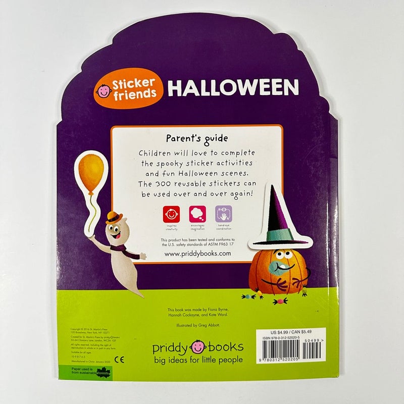 Priddy Books Sticker Friends Halloween, Reusable Stickers, NEW