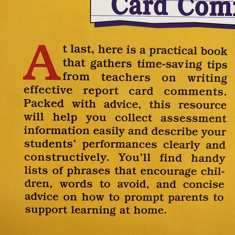 Writing effective report card comments 