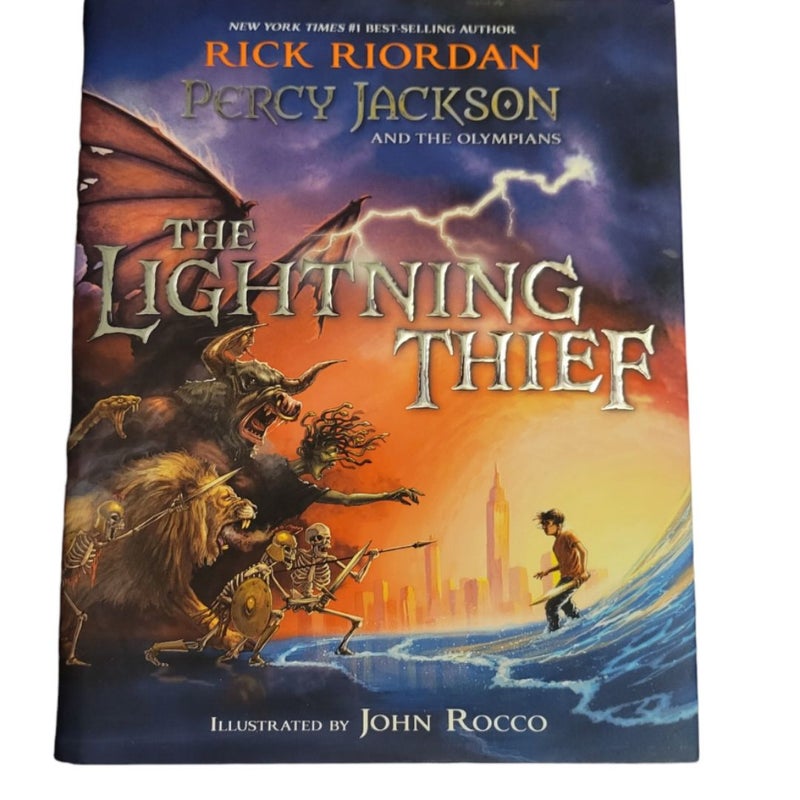 Percy Jackson and the Olympians: The Lightning Thief, Illustrated Edition - by Rick Riordan, John Rocco (Illustrator)